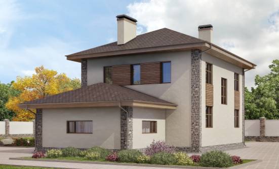 185-004-П Проект двухэтажного дома, гараж, современный домик из газосиликатных блоков Урень | Проекты домов от House Expert