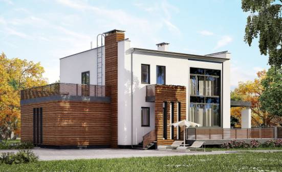 220-003-П Проект двухэтажного дома, гараж, классический загородный дом из пеноблока Богородск | Проекты домов от House Expert