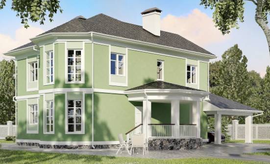 170-001-Л Проект двухэтажного дома, гараж, бюджетный дом из блока Кулебаки | Проекты домов от House Expert