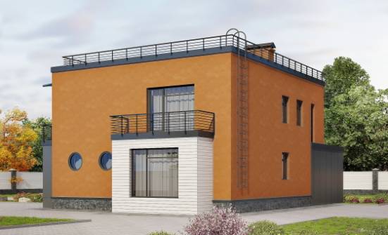 260-002-Л Проект двухэтажного дома и гаражом, красивый домик из арболита Бор | Проекты домов от House Expert