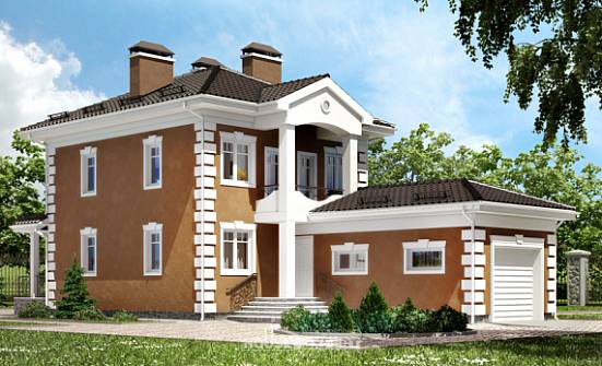 150-006-П Проект двухэтажного дома, гараж, небольшой домик из пеноблока Выкса | Проекты домов от House Expert