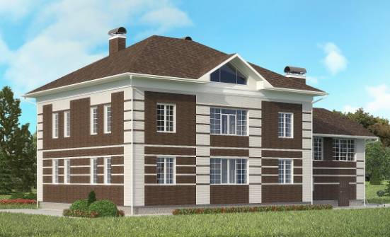 505-002-Л Проект трехэтажного дома и гаражом, просторный домик из кирпича Дзержинск | Проекты домов от House Expert