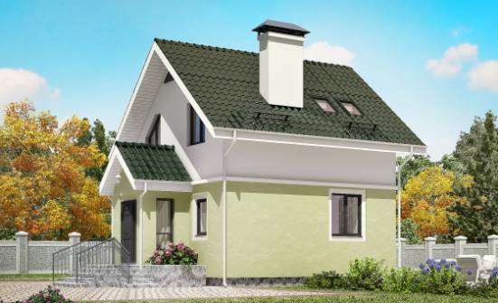 070-001-П Проект двухэтажного дома мансардой, миниатюрный домик из газобетона Павлово | Проекты домов от House Expert