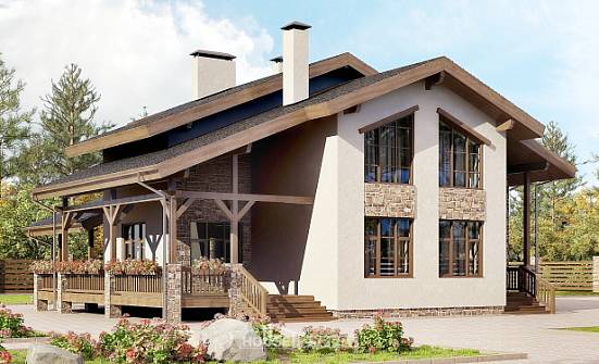 240-003-Л Проект двухэтажного дома мансардой, классический домик из кирпича Кулебаки | Проекты домов от House Expert