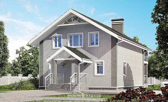 150-007-П Проект двухэтажного дома мансардный этаж, компактный домик из поризованных блоков Бор | Проекты домов от House Expert