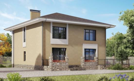 180-015-Л Проект двухэтажного дома, недорогой дом из блока Кстово | Проекты домов от House Expert