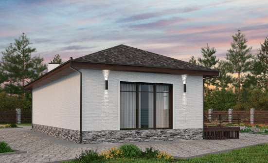 145-001-Л Проект бани из бризолита Бор | Проекты одноэтажных домов от House Expert