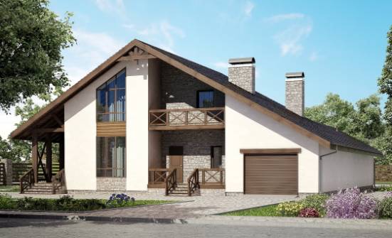 265-001-П Проект двухэтажного дома с мансардой, гараж, огромный коттедж из поризованных блоков Дзержинск | Проекты домов от House Expert