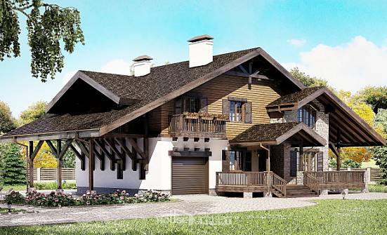 270-001-Л Проект двухэтажного дома с мансардой, гараж, классический дом из кирпича Лысково | Проекты домов от House Expert