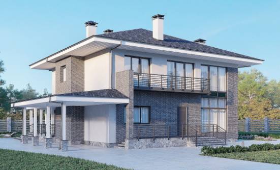 250-004-Л Проект двухэтажного дома, красивый коттедж из поризованных блоков Урень | Проекты домов от House Expert