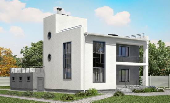 255-001-П Проект двухэтажного дома, гараж, современный дом из керамзитобетонных блоков Павлово | Проекты домов от House Expert