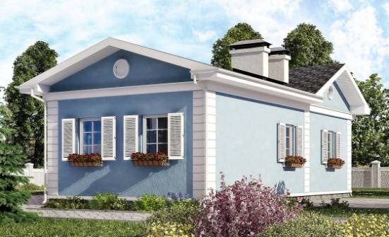 090-004-П Проект одноэтажного дома, небольшой загородный дом из бризолита Заволжье | Проекты одноэтажных домов от House Expert