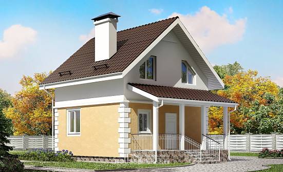 070-002-П Проект двухэтажного дома с мансардным этажом, бюджетный дом из теплоблока Нижний Новгород | Проекты домов от House Expert