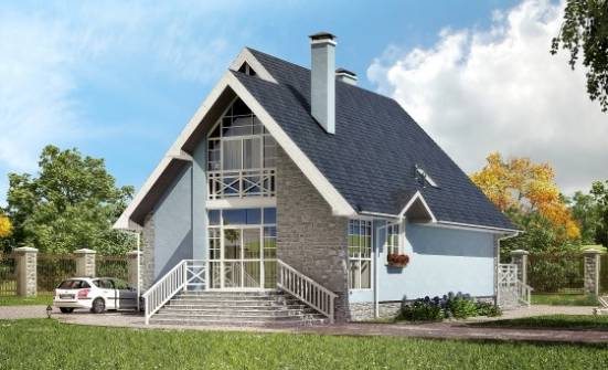 170-003-П Проект двухэтажного дома с мансардным этажом, красивый загородный дом из арболита Бор | Проекты домов от House Expert