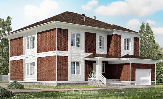 315-001-П Проект двухэтажного дома и гаражом, большой домик из кирпича Кулебаки | Проекты домов от House Expert