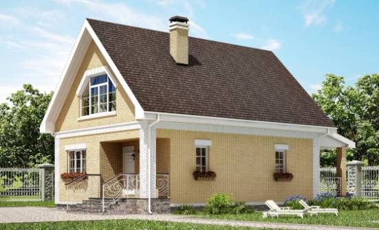 130-004-П Проект двухэтажного дома с мансардой, красивый загородный дом из пеноблока Балахна | Проекты домов от House Expert
