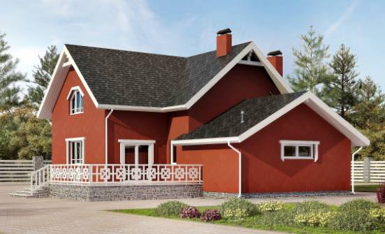 180-013-Л Проект двухэтажного дома мансардой и гаражом, бюджетный дом из газобетона Богородск | Проекты домов от House Expert