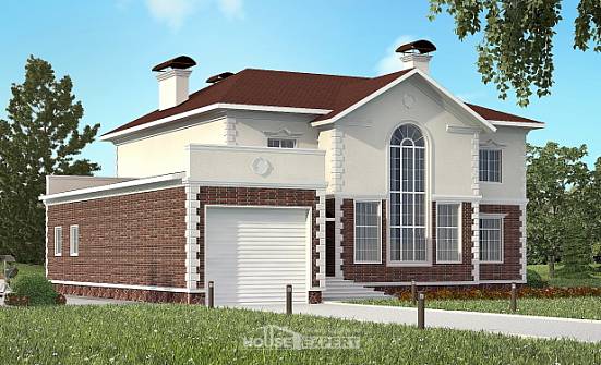 380-001-Л Проект двухэтажного дома и гаражом, огромный загородный дом из кирпича Лысково | Проекты домов от House Expert
