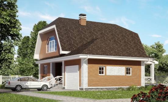 160-006-П Проект двухэтажного дома мансардой, гараж, классический домик из теплоблока Заволжье | Проекты домов от House Expert