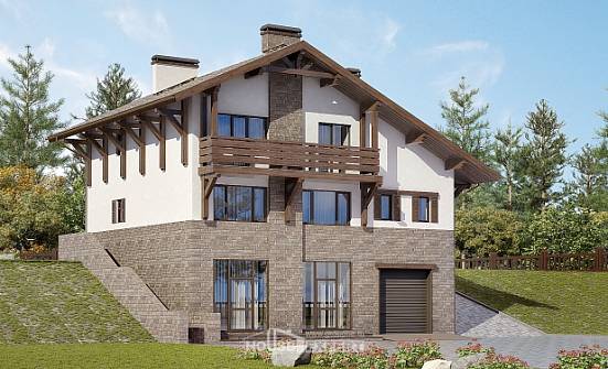 305-002-П Проект трехэтажного дома с мансардным этажом, классический дом из кирпича Бор | Проекты домов от House Expert