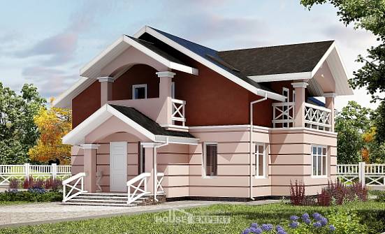 155-009-Л Проект двухэтажного дома с мансардой, уютный дом из блока Павлово | Проекты домов от House Expert