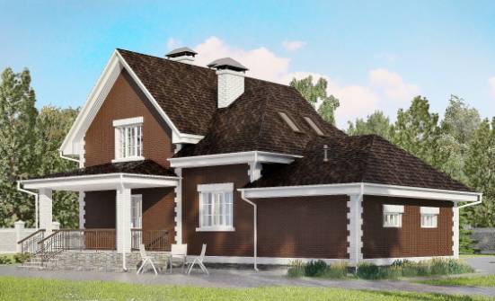 190-003-Л Проект двухэтажного дома мансардой, гараж, простой загородный дом из керамзитобетонных блоков Кстово | Проекты домов от House Expert