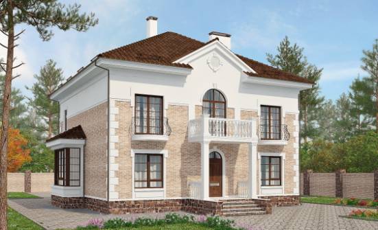 220-008-П Проект двухэтажного дома, классический загородный дом из кирпича Бор | Проекты домов от House Expert