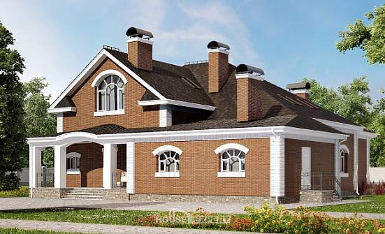 400-003-П Проект двухэтажного дома мансардой, огромный домик из поризованных блоков Городец | Проекты домов от House Expert