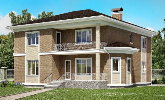 335-002-П Проект двухэтажного дома и гаражом, уютный дом из кирпича Павлово | Проекты домов от House Expert