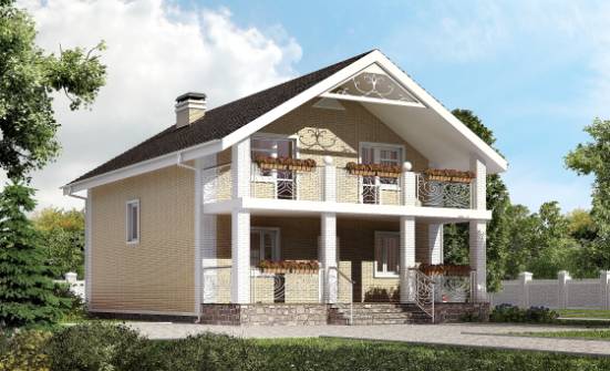 150-007-Л Проект двухэтажного дома с мансардой, классический коттедж из теплоблока Павлово | Проекты домов от House Expert