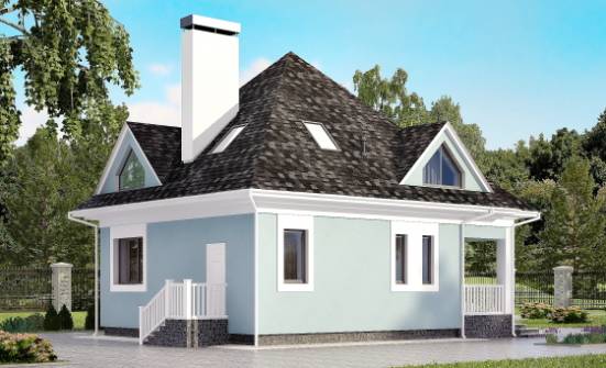 110-001-Л Проект двухэтажного дома с мансардным этажом, небольшой домик из газобетона Саров | Проекты домов от House Expert