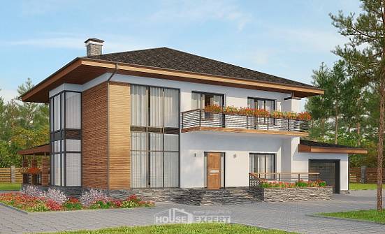 305-001-П Проект двухэтажного дома, гараж, просторный дом из керамзитобетонных блоков Заволжье | Проекты домов от House Expert
