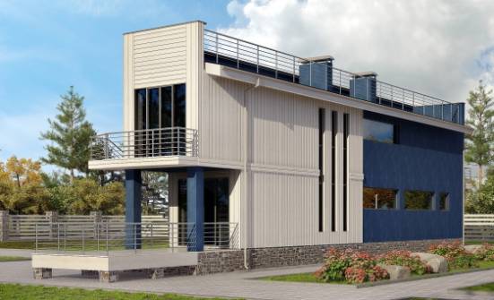 100-003-П Проект двухэтажного дома, бюджетный коттедж из бризолита Балахна | Проекты домов от House Expert