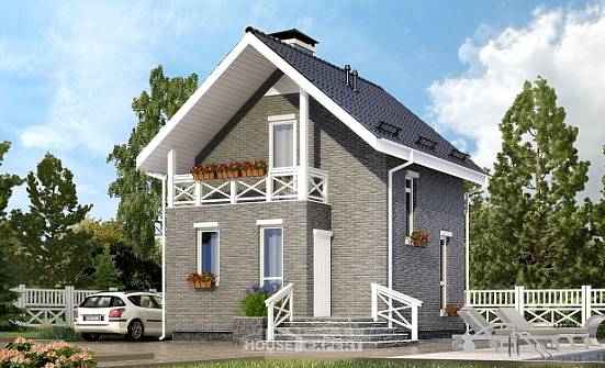 045-001-П Проект двухэтажного дома мансардой, крохотный коттедж из поризованных блоков Нижний Новгород | Проекты домов от House Expert