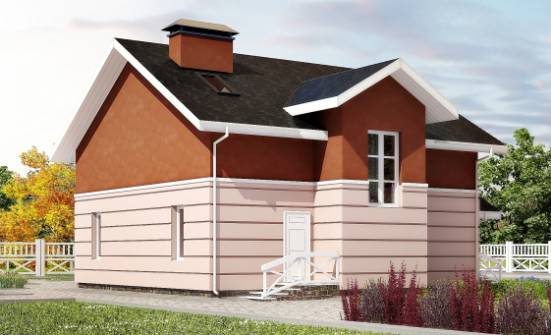 155-009-Л Проект двухэтажного дома с мансардой, уютный дом из блока Павлово | Проекты домов от House Expert