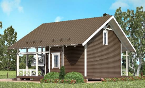 080-001-П Проект двухэтажного дома мансардой, доступный домик из бревен Лысково | Проекты домов от House Expert