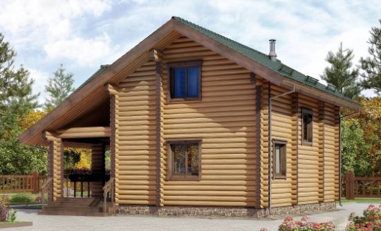 110-005-П Проект двухэтажного дома мансардой, бюджетный дом из бревен Нижний Новгород | Проекты домов от House Expert