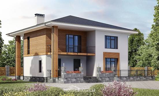 180-015-П Проект двухэтажного дома, современный загородный дом из поризованных блоков Кулебаки | Проекты домов от House Expert
