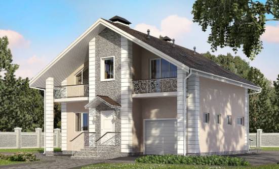 150-002-П Проект двухэтажного дома мансардный этаж, гараж, бюджетный домик из газосиликатных блоков Урень | Проекты домов от House Expert
