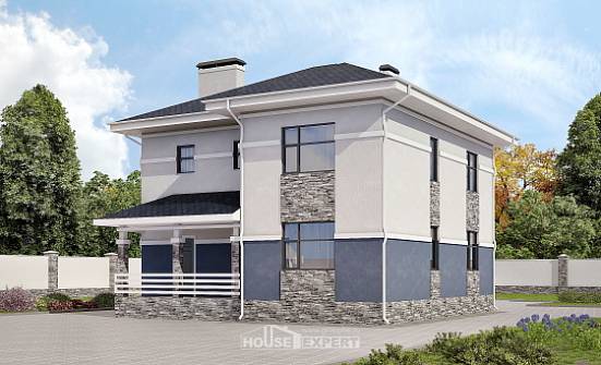 150-014-Л Проект двухэтажного дома, скромный дом из блока Выкса | Проекты домов от House Expert