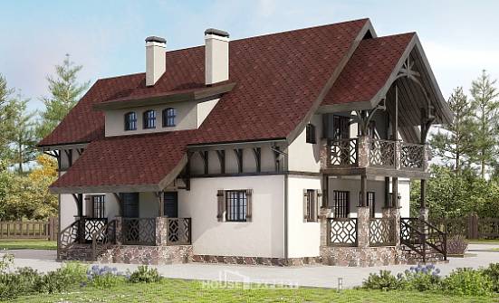 180-014-П Проект двухэтажного дома с мансардным этажом, небольшой коттедж из газосиликатных блоков Саров | Проекты домов от House Expert