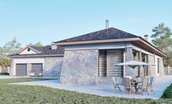 280-004-Л Проект одноэтажного дома, гараж, огромный дом из газобетона Лысково | Проекты домов от House Expert