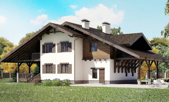270-001-Л Проект двухэтажного дома с мансардой, гараж, классический дом из кирпича Лысково | Проекты домов от House Expert