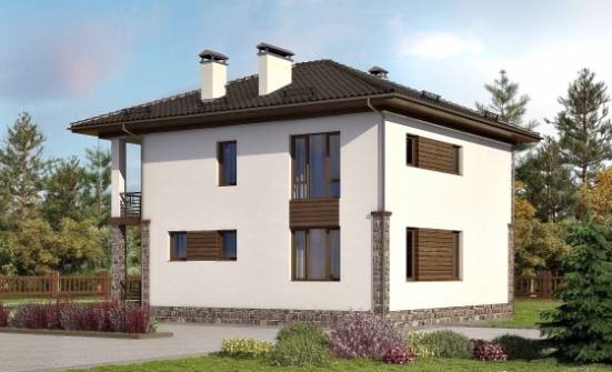 170-005-П Проект двухэтажного дома, небольшой коттедж из блока Арзамас | Проекты домов от House Expert