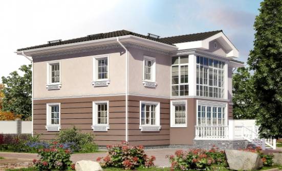 210-005-П Проект двухэтажного дома, средний коттедж из керамзитобетонных блоков Павлово | Проекты домов от House Expert