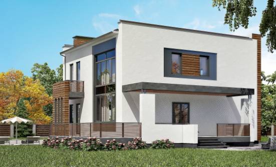 220-003-П Проект двухэтажного дома, гараж, классический загородный дом из пеноблока Богородск | Проекты домов от House Expert