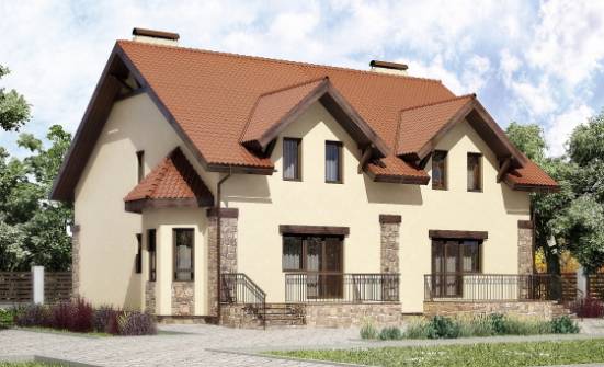 240-001-П Проект двухэтажного дома с мансардой, уютный домик из блока Нижний Новгород | Проекты домов от House Expert