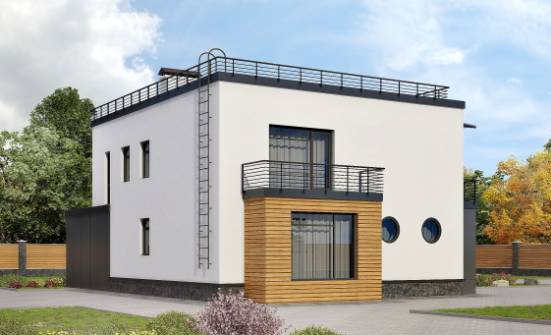 260-002-П Проект двухэтажного дома и гаражом, современный коттедж из поризованных блоков Выкса | Проекты домов от House Expert