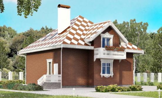 155-003-Л Проект двухэтажного дома с мансардой, гараж, экономичный домик из твинблока Павлово | Проекты домов от House Expert