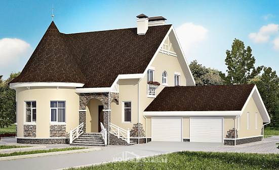 275-001-Л Проект двухэтажного дома мансардный этаж и гаражом, красивый домик из кирпича Дзержинск | Проекты домов от House Expert